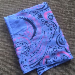 JCrew periwinkle and pink paisley scarf